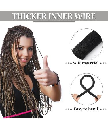 Spiral Lock Hair Tie Dreadlock Accessory - 6pc Iron Wire Embedded Ponytail Holders for Women Men, Bendable Loc Tie for Thick Curly Hair - Black - Buy Online on GoSupps.com
