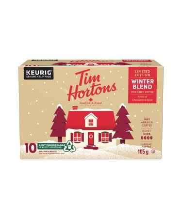 Tim Hortons Winter Blend Coffee Limited Time Offer Single Serve Keurig K-Cup Pods Dark Roast 10 Count