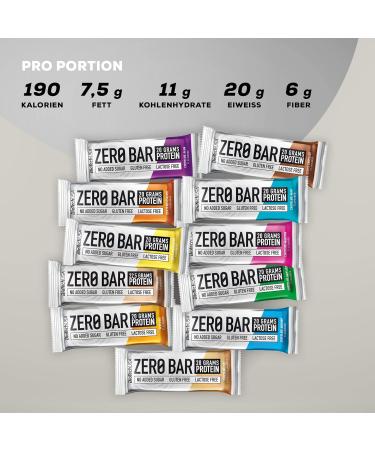 BiotechUSA Zero Bar Protein Snack - Sugar & Lactose Free | Crispy Chocolate Chip Cookies | Ideal for Diets & Workouts | 20x50g - Buy Online on GoSupps.com