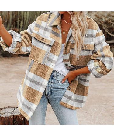 Gefomuofe Blouse Women's Loose Tunic Cotton Linen Blouse Summer Tunic Summer Oversized Casual Look Shirt Blouse O-Neck with Button Placket and Pocket Elegant Plain Office Blouses Office Shirt Khaki L - Buy Online on GoSupps.com