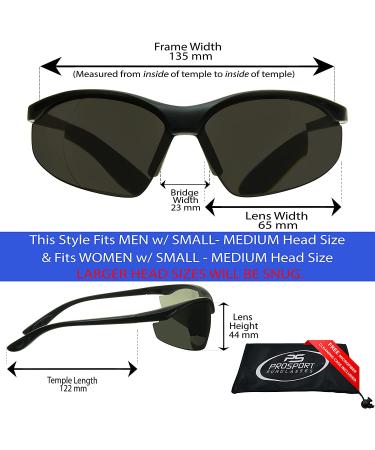 proSPORT Full Lens Reader Safety Glasses - Clear/Smoke Sport Wraparound Curve - 1 Pair (Grey Lens 1.5x) - Buy Online on GoSupps.com