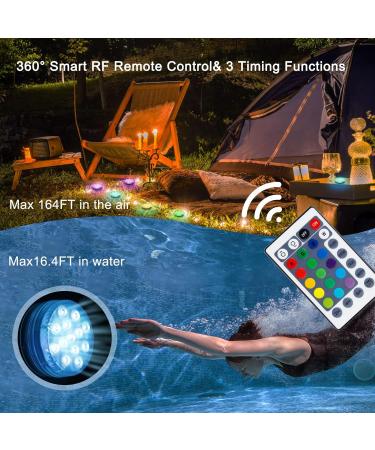 Underwater LED Pool Lights - 4 Pack with Remote Control IP68 Waterproof 16 RGB Modes for Garden Pond & Party Lighting - Buy Online on GoSupps.com