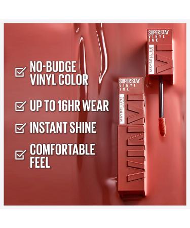 Maybelline Super Stay Vinyl Ink Awestruck Pink Lipstick 0.14 fl oz - Longwear, Highly Pigmented Liquid Lipcolor with Instant Shine | 1 Count - Buy Online on GoSupps.com
