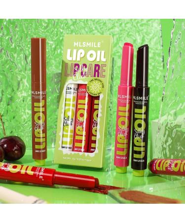 Shop Moisturizing 3 Colors Fat Lip Oil - Vegan High Pigment Glossy Lip Balm with Coconut Oil | Long-lasting & Lightweight - Buy Online on GoSupps.com