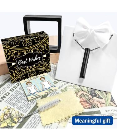 Stainless Steel Breathing Pendant Natural Healing Necklace for Stress Relief - Black - Buy Online on GoSupps.com