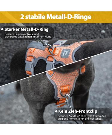 Huntboo Safety Harness for Small Dogs - Reflective & Adjustable Vest with Padded Handle - Break-Out & Panic Control - Orange (Pack of 1) - Buy Online on GoSupps.com