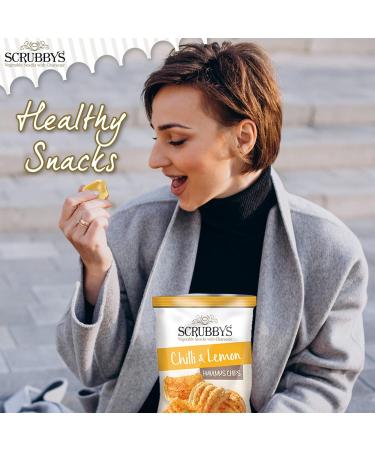  Scrubbys Scrubbys Large Vegetable Chips Vegan & Gluten Free Snacks Chili & Lemon Hummus Chips 10 x 125g - Buy Online on GoSupps.com