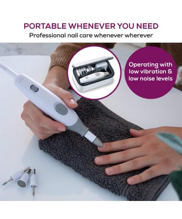 Beurer MP32 Electric Nail Drill 7 Attachments 3 Speeds with Storage Case - Nail Care Tool Kit for Manicure Pedicure - 7 Piece Set - Buy Online on GoSupps.com