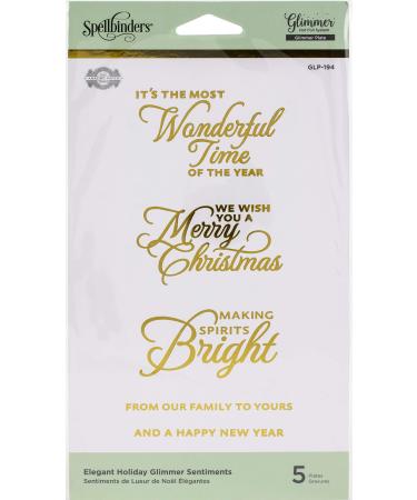 Spellbinders Elegant Holiday Sentiments Glimmer Hot Foil Plate  Metal