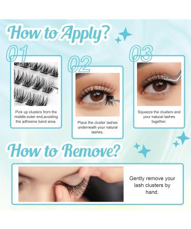 Self Adhesive Eyelashes Reusable 72PCS Cluster Lashes DIY Lash Extension Kit Individual Lashes Kit 10-16mm D Curl Eyelashes with Glue Adhesive No Glue Needed Eyelash Clusters Kit by GEMERRY(A03-Kit) Z-KIT A03 - Buy Online on GoSupps.com
