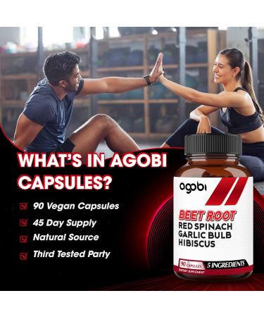 5in1 Beet Root Capsules - Added with Red Spinach, Organic Garlic Bulb, Hibiscus & Black Pepper - Support for Energy Production, Immune System & Digestive Health - 90 Vegan Capsules - Buy Online on GoSupps.com