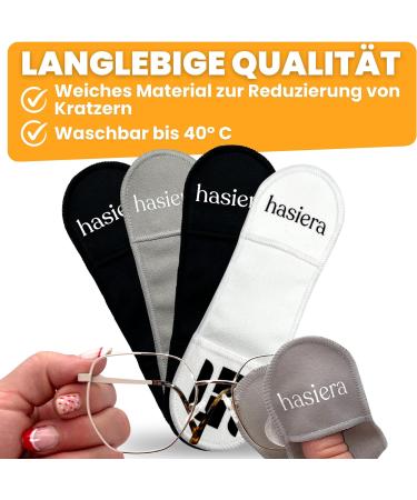 Hasiera 4x Microfiber Glasses Cleaning Towels - Optician Quality Super Gentle Strong Suction - Reusable 16x5cm Cloths - Buy Online on GoSupps.com