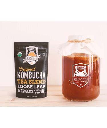 Organic Kombucha Tea Blend 8oz | Fermentaholics USDA Certified | Makes 22 Gallons | Kosher & Organic Black/Green Tea | Loose Leaf - 1 Pack - Buy Online on GoSupps.com