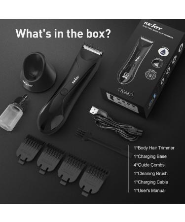 Premium Body Hair Trimmer for Men - Electric Razor for Pubic Armpits & Breasts with Charging Station - Buy Online on GoSupps.com
