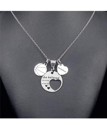 FYXYZ FY Basketball Necklace - Stainless Steel Sports Pendant for Girls, Women, and Teens - Buy Online on GoSupps.com