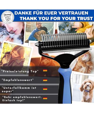 Decendo Subfell Brush for Dogs & Cats | 2-in-1 Fur Care Brush for Medium to Long Hair | Easy Grooming Against Knotting | XL Subkinet Brush in Blue - Buy Online on GoSupps.com