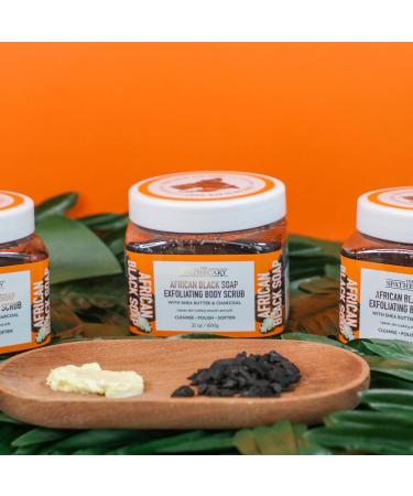 African Black Soap Exfoliating Body Scrub - 21 oz | Ultra Hydrating & Nourishing Body Care - Best Exfoliator for Glowing Skin - Buy Online on GoSupps.com