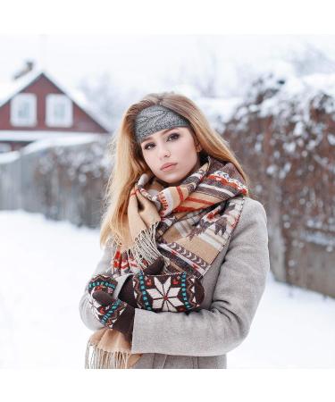 Fleece Lined Winter Cable Knit Headband Set - 6 Pieces | Classic Colors for Christmas & Valentines Day - Buy Online on GoSupps.com