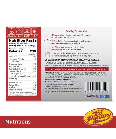 Kosher MRE Gluten Free Beef Stuffed Cabbage Rolls - Fully Cooked & Shelf Stable (1 Pack) | Ideal for Travel, Camping, Emergency Survival | Microwave Dinner Option - Buy Online on GoSupps.com