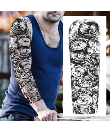 24 Sheets Cool Super Large Full Arm Temporary Tattoo Sleeve for Men & Women - Flower, Eagle, Compass, Tribal Tiger - 16 Sheets Thigh Adults Tatoo - FANRUI - Buy Online on GoSupps.com