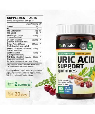 BIO KRAUTER Uric Acid Support 60 Gummies & Uric Acid Support Tincture 4 Fl. Oz - Buy Online on GoSupps.com