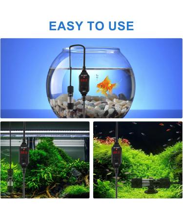 25W Aquarium Heater Fish Tank Water Heater w/Digital Display External Temperature Controller Auto Power-Off Thermostat Heating Rod Over-Temperature Water Shortage Protect for 1-5Gallon Tank-US Plug 25w- Us Fahrenheit - Buy Online on GoSupps.com