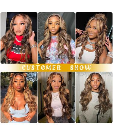 Silaiya Body Wave Highlight Ombre Lace Front Wig Human Hair 22 Inch - Buy Online on GoSupps.com