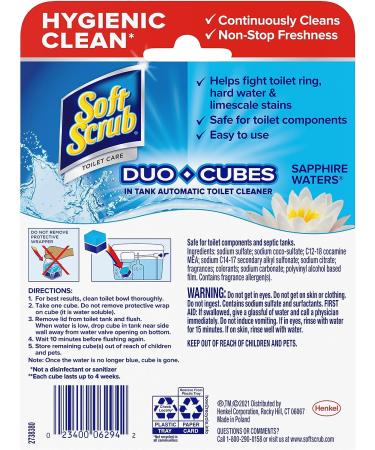 Soft Scrub In-Tank Toilet Cleaner Duo-Cubes Sapphire Waters - 4 Count - Buy Online on GoSupps.com