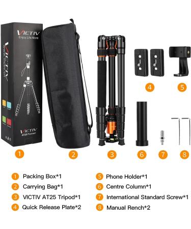Victiv 82 Aluminum DSLR Camera Tripod | 80 Monopod | Lightweight & Durable Tripod for Travel & Work - Orange - Buy Online on GoSupps.com