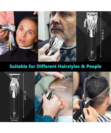 Professional Men's Hair Trimmer Set Wireless Hair Trimmer and Beard Trimmer Kit Hair Trimmer with 5 Speed Levels Men's Hair Cutting Sets with LCD Screen and T-Blade - Buy Online on GoSupps.com