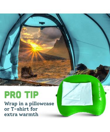 Pitch and Trek Ultralight Inflatable Camping Pillow with Removable Cover for Neck and Lumbar Support - Compact & Portable Compressible Pillow for Hiking, Beach, Hammock & Backpacking Gear (Green) - Buy Online on GoSupps.com