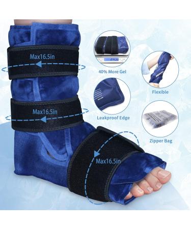 XL Full Coverage Ankle and Foot Ice Pack Wrap - Reusable Gel Packs for Plantar Fasciitis and Sprained Ankles - Blue 1.0 - Buy Online on GoSupps.com