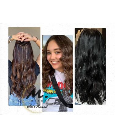 12 Colours of 47 Inches Hair Tinsel with 240 Strands each Tinsel with Tools Girls Shinning Glitter Colored Hair with Full Kit Tinsel Festival Hairs for women Colourful Fairy Tinsel Hair Extensions - Buy Online on GoSupps.com