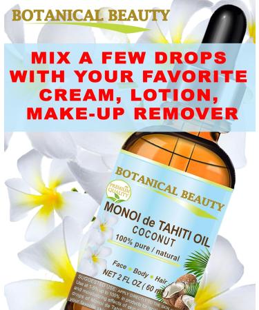 Botanical Beauty MONOI de TAHITI OIL COCONUT 100% Pure Natural Virgin Unrefined RAW 4 Fl. Oz.- 120 ml for FACE SKIN BODY HAIR NAILS - Buy Online on GoSupps.com