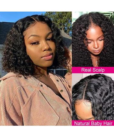 Original Queen V Part Bob Water Wave Wig - Brazilian Virgin Human Hair - 12 Inch Short Curly Wig for Women - Buy Online on GoSupps.com
