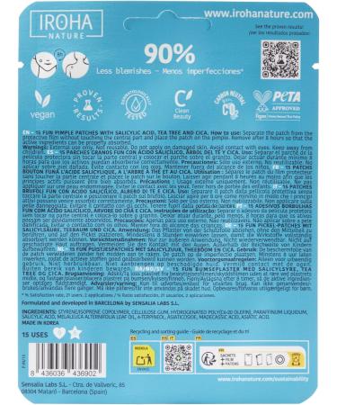 Iroha Nature 15-Pack FUN Grain Patches | Salicylic Acid Tea Tree & Centella Asiatica | Eliminates Grains Quickly and Effectively | Hearts and Stars Format - Buy Online on GoSupps.com
