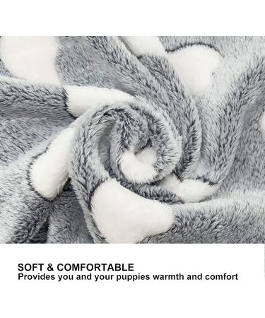 3-Pack Puppy Blankets - Super Soft Fluffy Fleece Pet Blanket for Small Dogs and Cats - Grey Cute Print - Small Size 23x15 - Bone Love Star Design - Buy Online on GoSupps.com