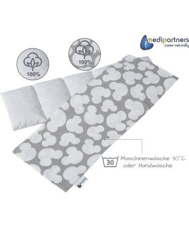 Medi Partners Cherry Core Pillow 60x20cm | 800g 100% Cotton | 5 Chambers Eco-Friendly Heat & Cold Therapy Pillow (Miki) - Buy Online on GoSupps.com