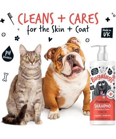 BUGALUGS Dog Shampoo for Itchy Skin Antibacterial And Antifungal Natural Safe Sensitive Formula - Fast Absorbing Skin Cooling First Aid relief For Cuts Grazes Skin Irritation - Buy Online on GoSupps.com