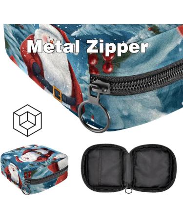 Muoooum Merry Christmas Santa Claus Portable Period Bag for Women & Teens - Menstrual Cup & Pad Holder Color 4 4.7x6.6x6.6 in - Buy Online on GoSupps.com