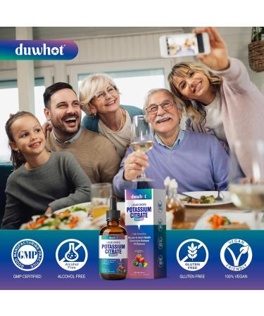 Liquid Potassium Citrate Supplement Potassium 1000mg Drops for Women & Men with Zinc Citrate Vitamin B6 Sodium & Taurine High Potassium Electrolytes 2 Fl Oz - Buy Online on GoSupps.com