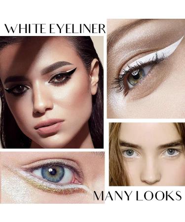 SHARLOVY Winged Eyeliner Stamp - Waterproof, Smudge Proof, Long Lasting Liquid Eye Liner Pens for Perfect Cat Eye Wing - 10MM White & Black - Buy Online on GoSupps.com