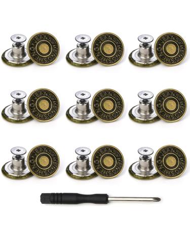 Jeans Buttons Replacement, Instant No Sew Buttons for Pants with Tool,17MM Metallic 17MM - Buy Online on GoSupps.com