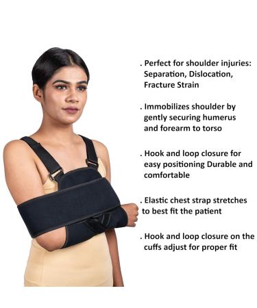 WC Arm Sling Shoulder Immobilizer - Best Adjustable Rotator Cuff Support & Brace for Quick Recovery - Universal Fit for Men & Women - Buy Online on GoSupps.com