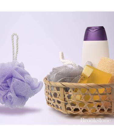 Brookstone 4 Pack Soft Shower Loofah Sponges - Gentle Body Scrubbers for Men and Women - Buy Online on GoSupps.com