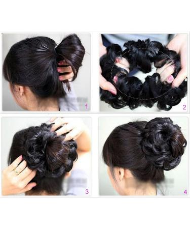 CAISHA by PRETTYSHOP Messy Scrunchie Bun Voluminous Wavy Hairpiece Heat-resistant Synthetic Fibres Black-Brown #2 G41A - Shop Now! - Buy Online on GoSupps.com