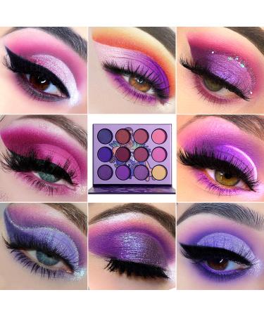 DE'LANCI Purple Eyeshadow Palette - 12 Colors, Matte & Shimmer, High Pigmented, Waterproof & Hypoallergenic - Buy Online on GoSupps.com