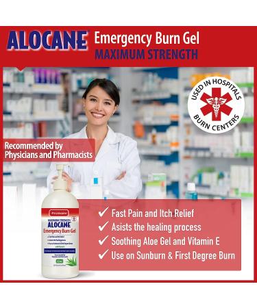 Alocane Maximum Strength 4% Lidocaine Emergency Burn Gel Pump - 32 Ounce | Commercial Grade with Aloe Vera and Vitamin E | Ideal for Restaurants and Heat-Intensive Work Environments - Buy Online on GoSupps.com