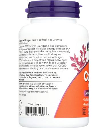 Buy Now Foods CoQ10 100mg | 150 Soft Gels - Premium Quality Fast International Shipping - Buy Online on GoSupps.com