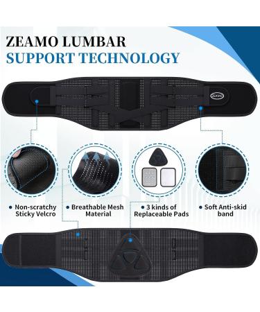Adjustable Lumbar Support Brace for Lower Back Pain Relief - XXL Black | 3 Replacement Pads for Herniated Disc, Sciatica, Scoliosis - Lower Waist Support Belt - Buy Online on GoSupps.com